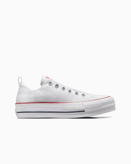 Sapatos Plataforma Converse Chuck Taylor All Star Lift Slip Cano Baixo Feminino Branco Vermelhas Azuis | PT T0084P3